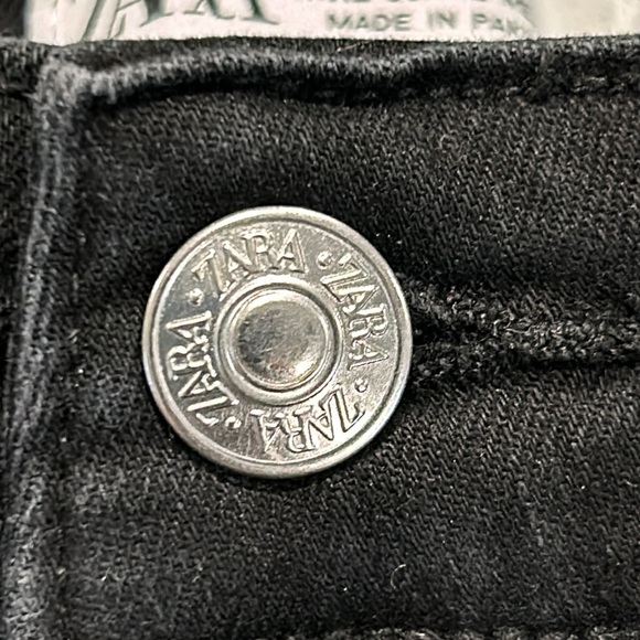 Zara, size XL, black stretch skinny jeans, - Picture 6 of 10